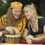 with her husband, 2003
