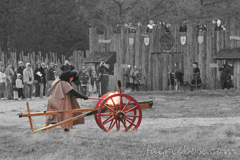 Roland rides the cannon at Sherwood